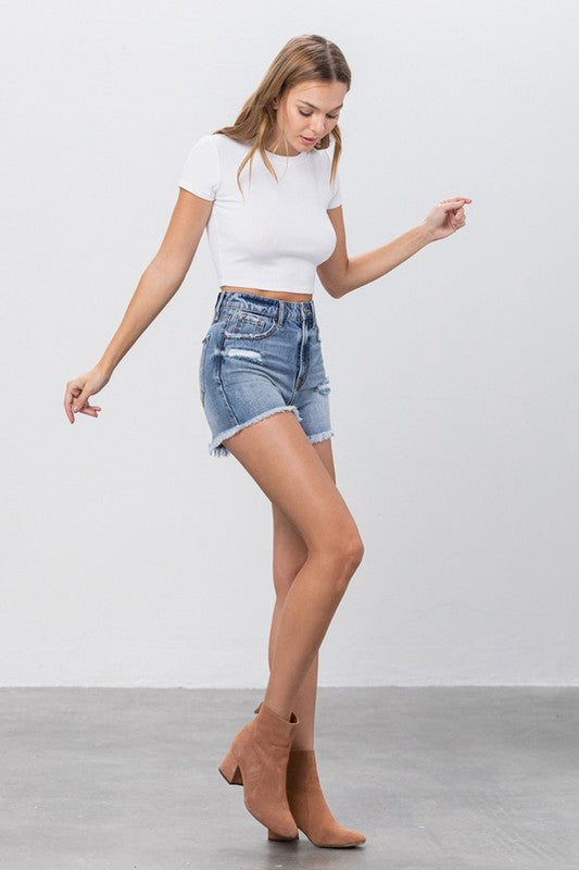 Mariposa Belt Mom Shorts