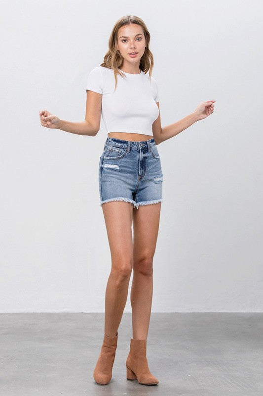 Mariposa Belt Mom Shorts