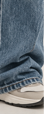 Vintage Wash Barrel Leg Denim Jeans