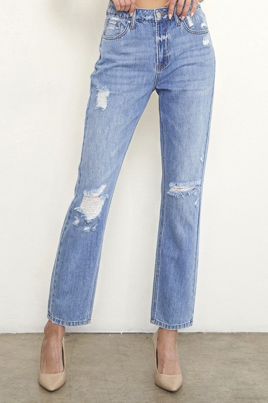 NEW! Lily High Rise Distressed Girlfriend Jeans