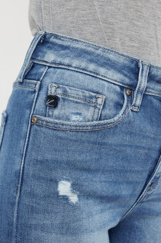 Chloe High Rise Fray Hem Ankle Skinny Jeans