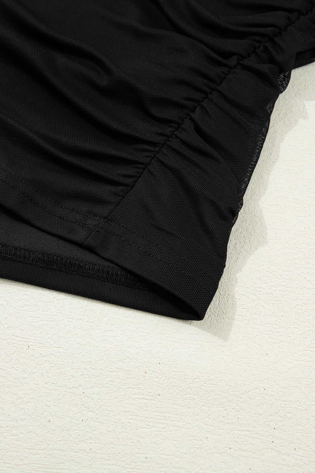 Black Sheer Mesh Sleeve Top