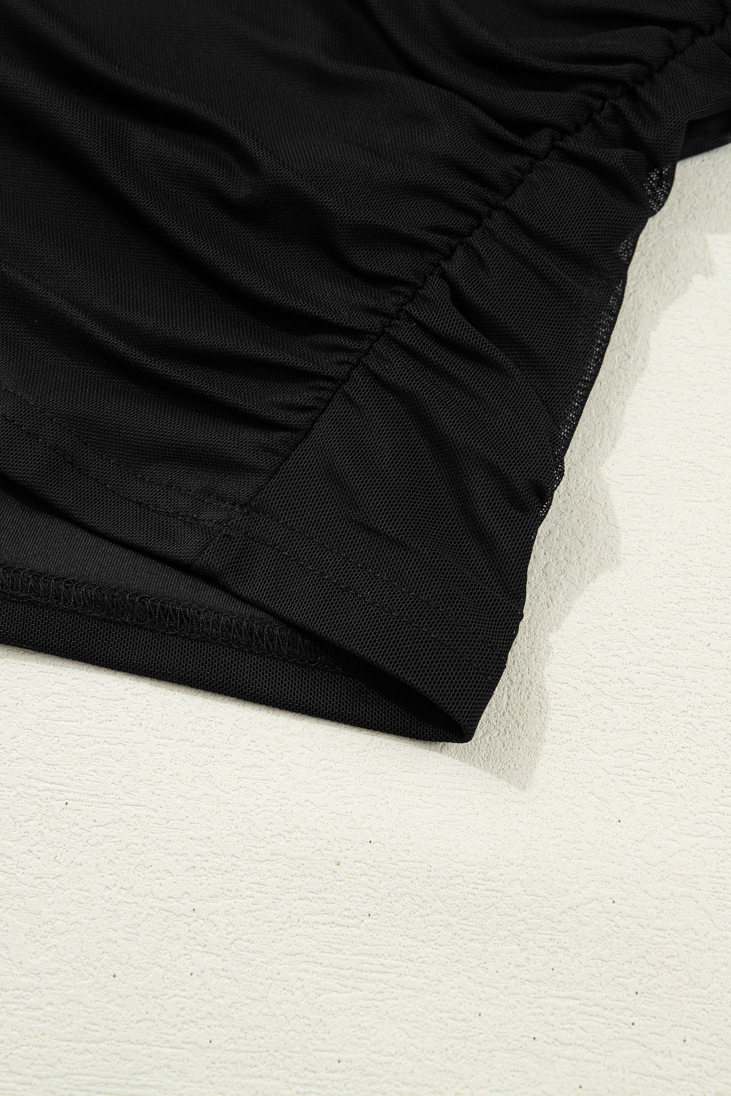 Black Sheer Mesh Sleeve Top