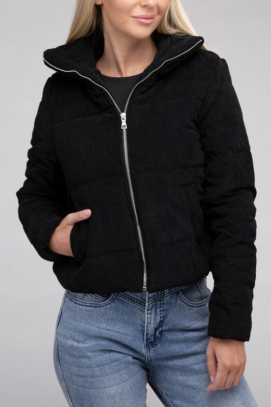 Cover your Tracks Corduroy Puffer