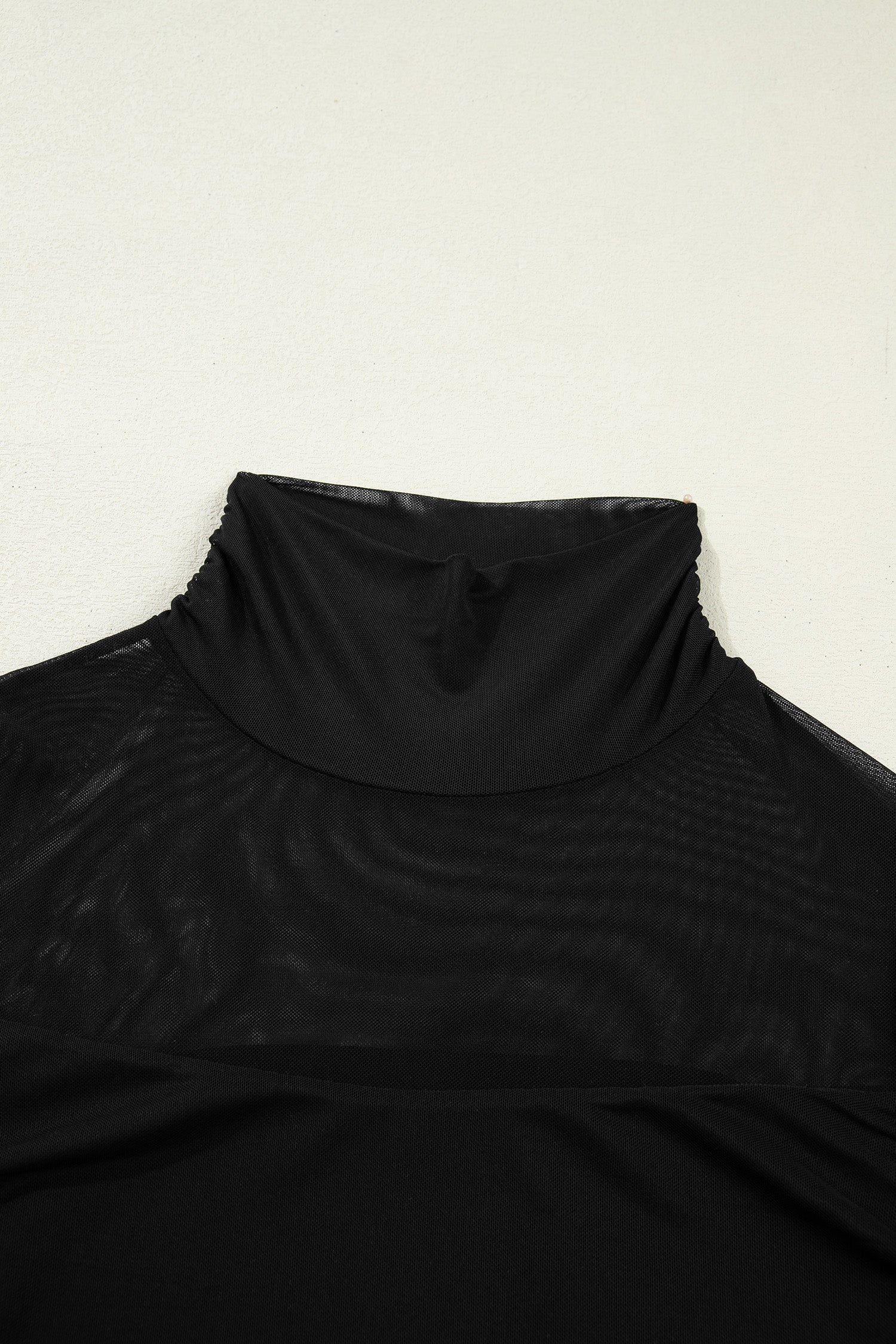 Black Sheer Mesh Sleeve Top