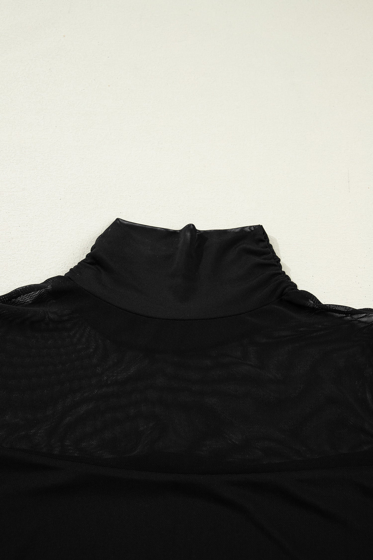 Black Sheer Mesh Sleeve Top