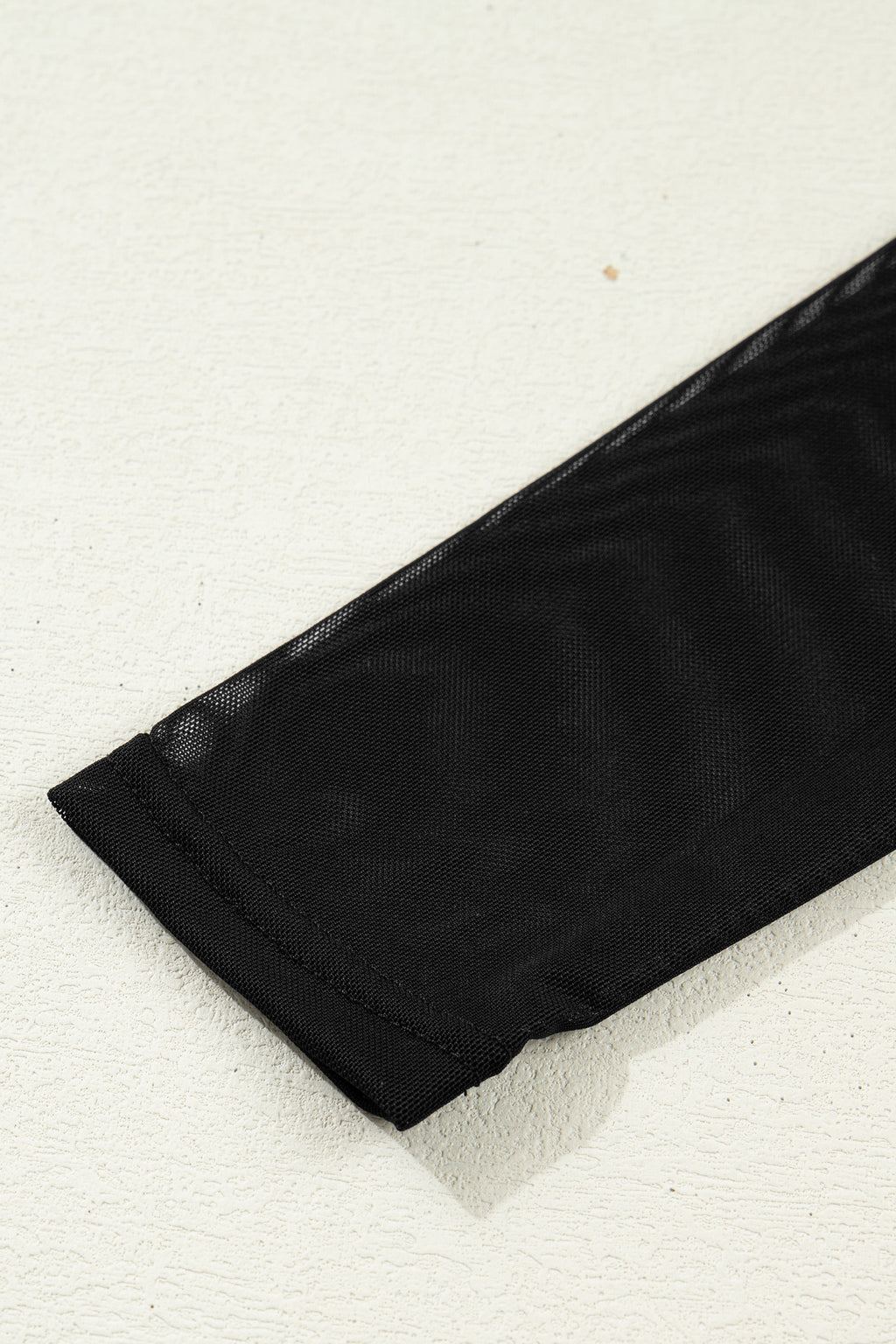 Black Sheer Mesh Sleeve Top