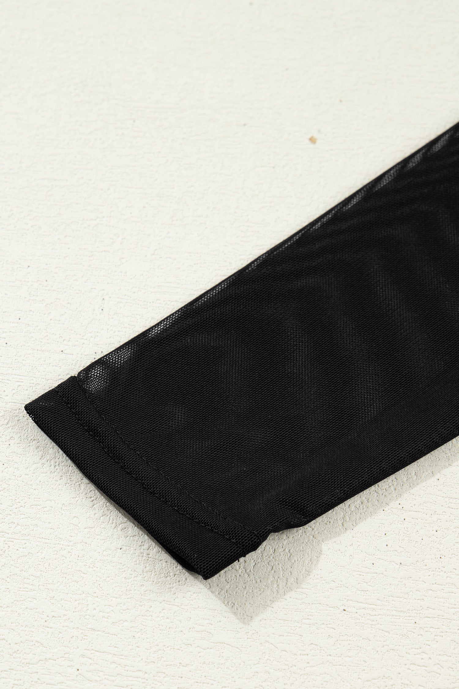 Black Sheer Mesh Sleeve Top