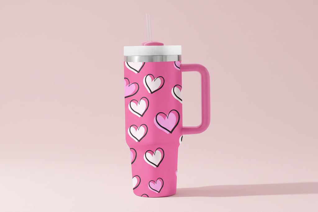 Rose Red Valentines Heart Thermos