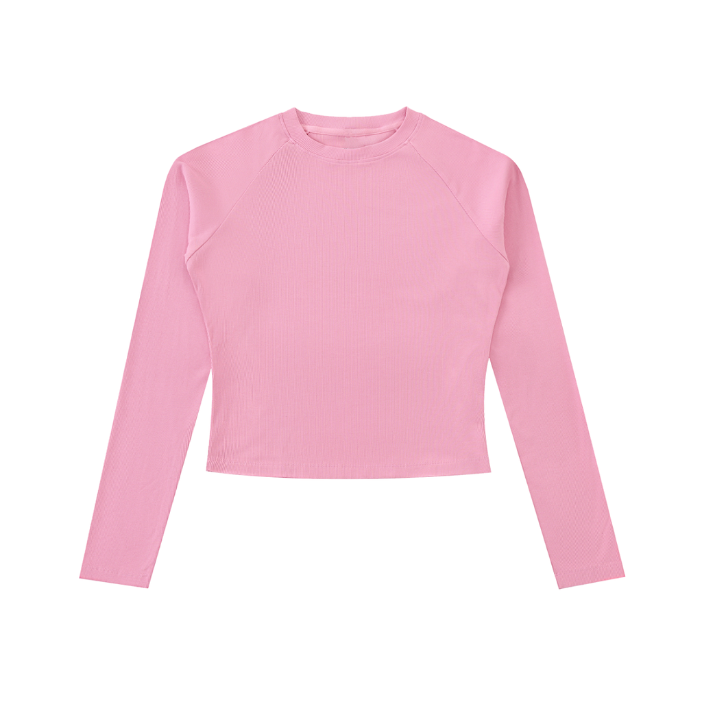 Dyed Washed Raglan Long Sleeve Slim T-Shirt