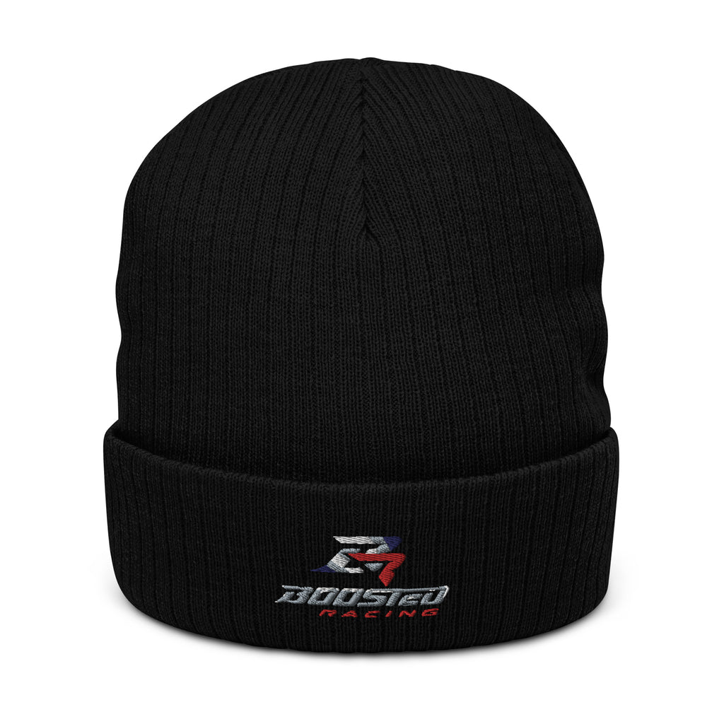 Boosted Racing Ribbed Knit Beanie