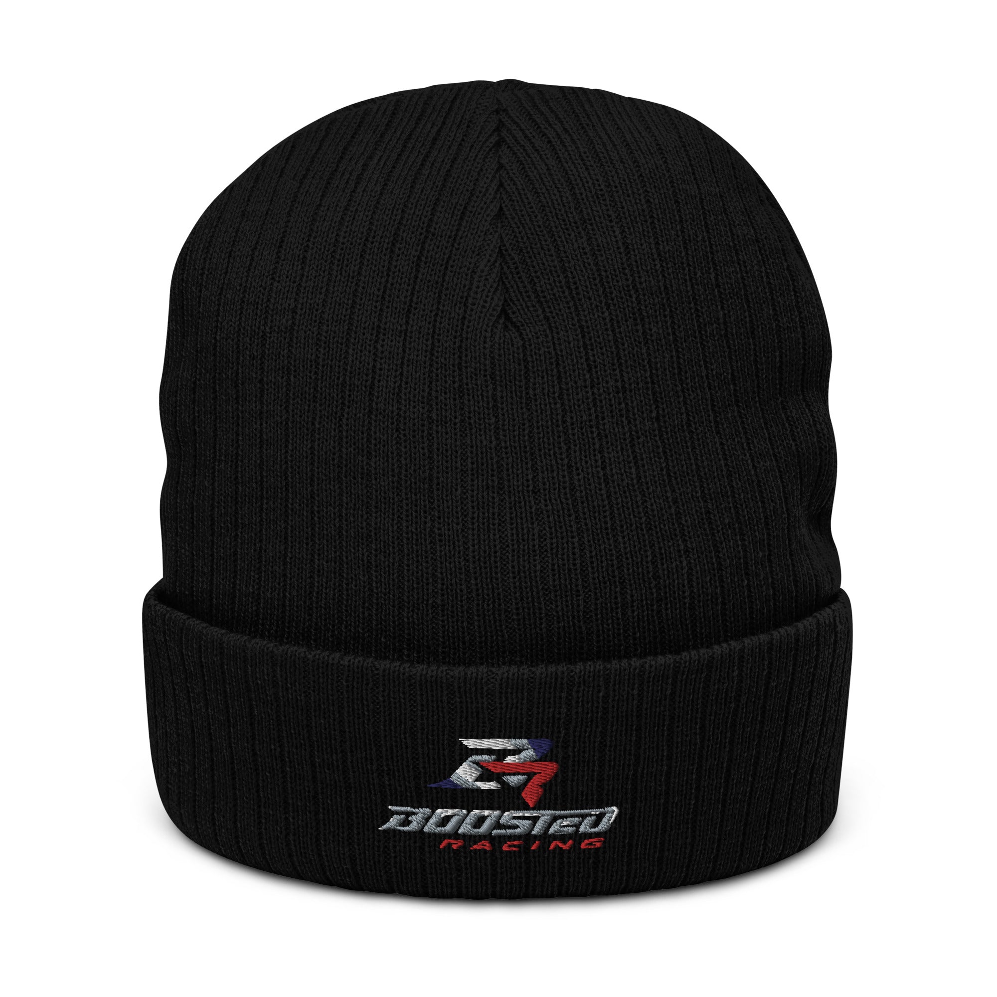 Boosted Racing Ribbed Knit Beanie